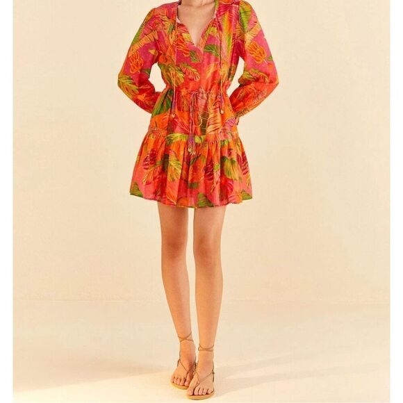 NWT-🌴 Farm Rio Tropical Jungle Mini Dress – Size Large - Picture 2 of 5